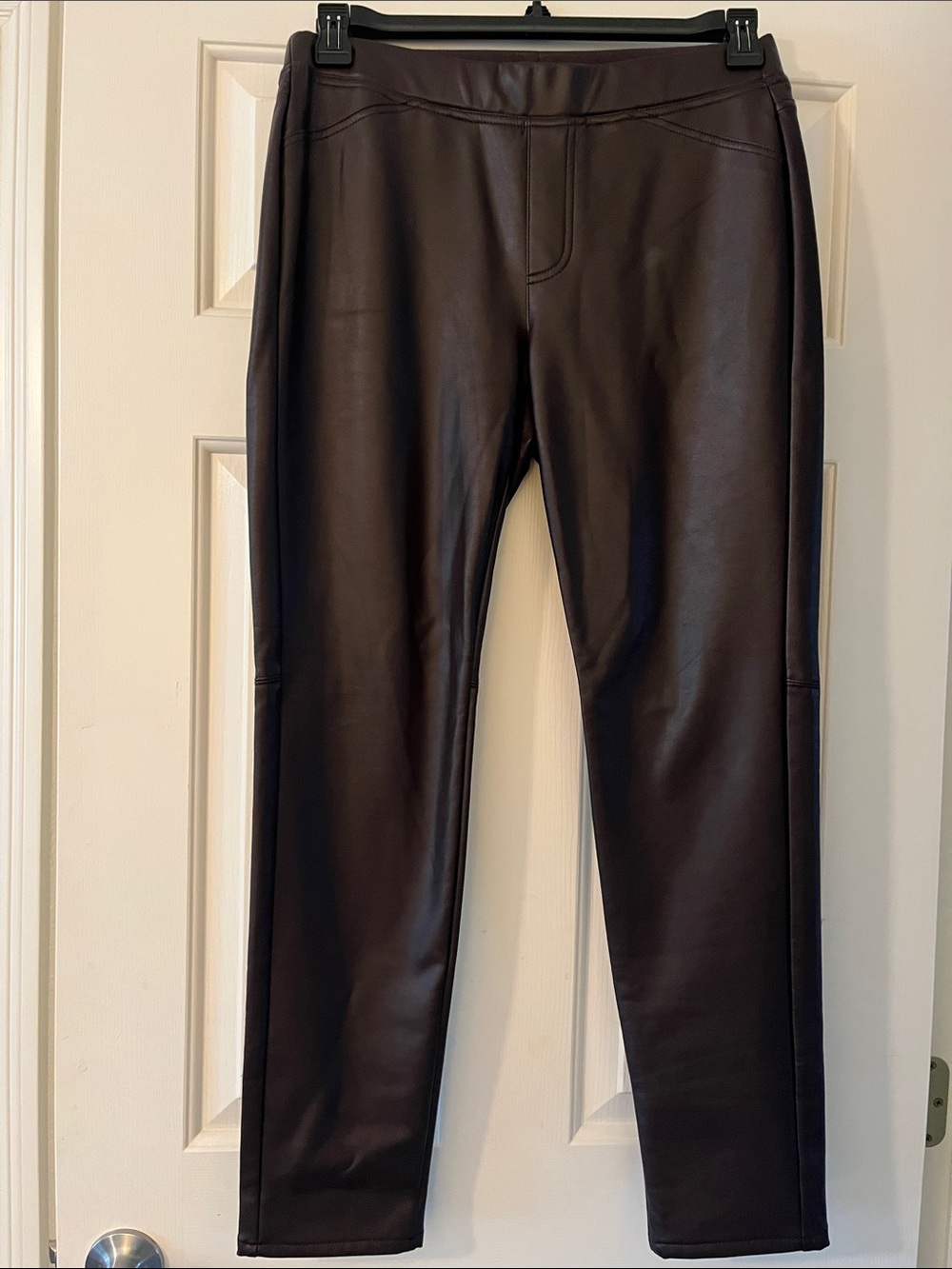 NWOT J. Jill Faux Leather Ankle Pants in Dark Brown